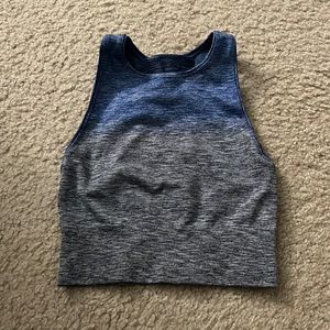 Lululemon Blue Seamless Cropped Workout Tank XS